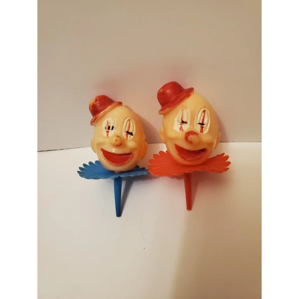 Vintage Clown Cake Toppers Plastic Molded L‎